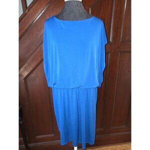 Chicos Womens Blue Dress Size 3 Blouson Style Knee-Length Soft & Stretchy XL